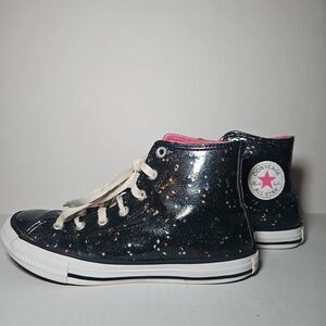 Chuck Taylor Converse ALL Star Glitter Star & Moon Black Patent Leather 3M